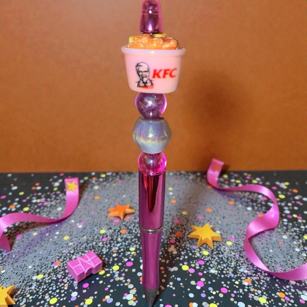 Pink and Purple Chicken Bucket Meal Decorative Pen